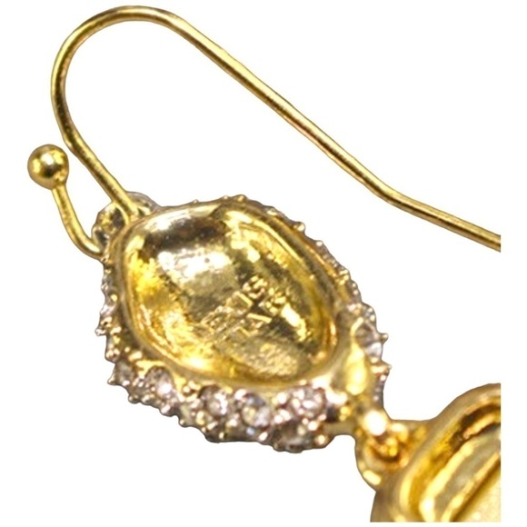 ALEXIS BITTAR Double Drop Mismatched Green Crystal Dangle Earrings - Picture 11 of 12